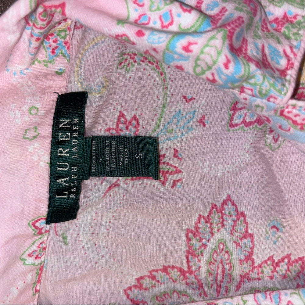 Ralph Lauren Pink Floral Pajama Top and cropped bottoms size small cotton - Picture 3 of 8
